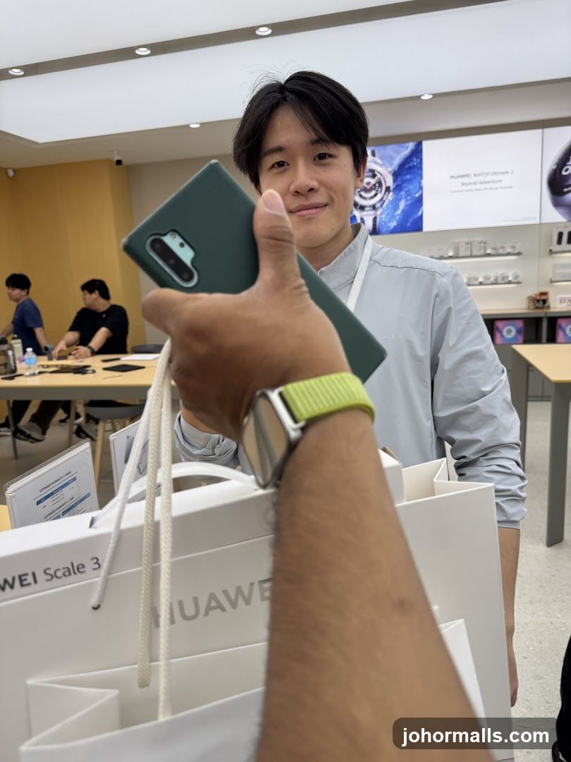 Customer receiving a phone