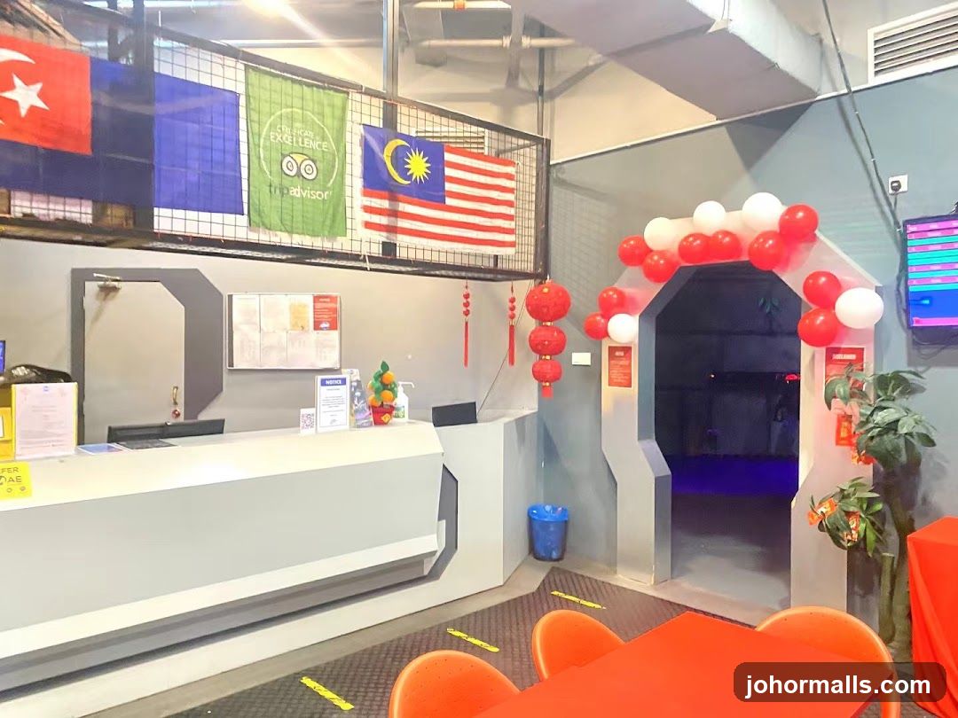 Reception Area with Festive Decorations