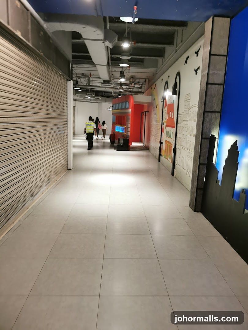Indoor walkway with decorative elements