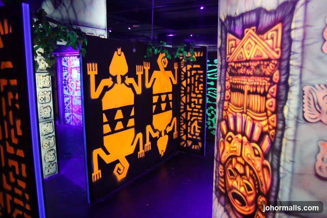 Laser Tag Arena with Aztec-Themed Decor