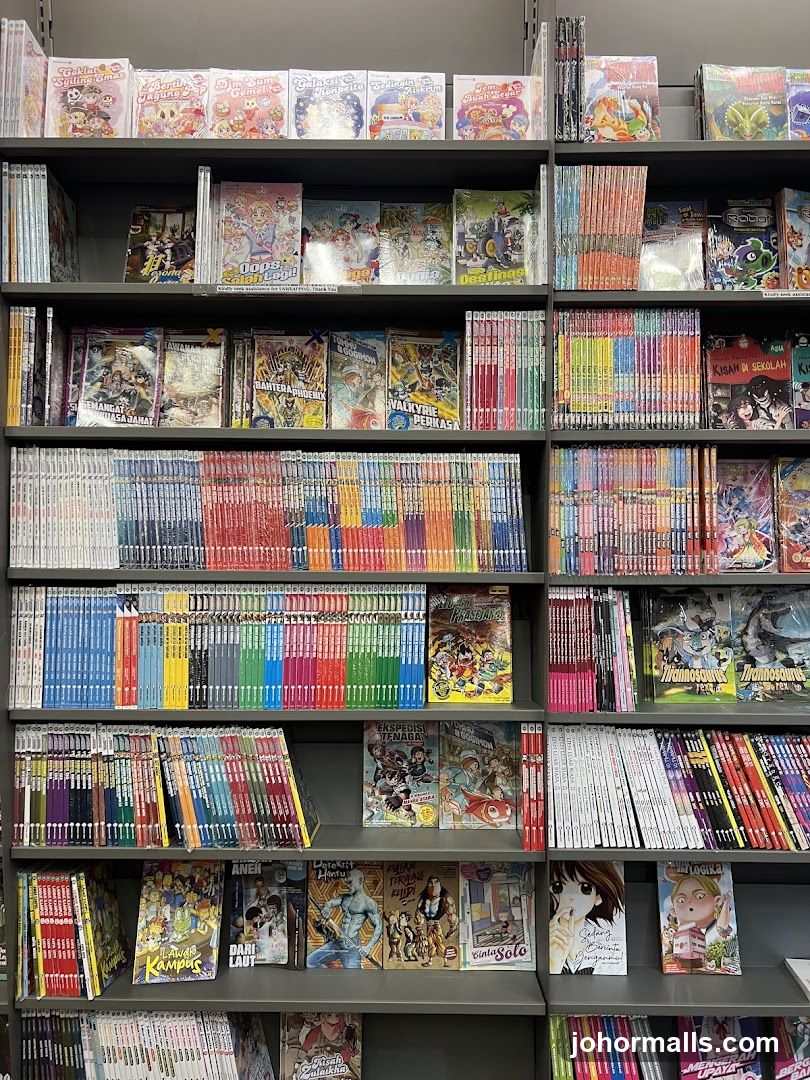 Bookshelves filled with comics
