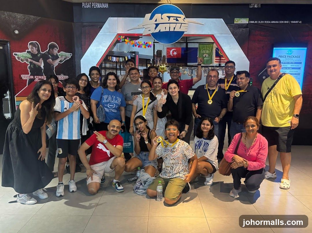 Group Posing with Medals at Laser Battle