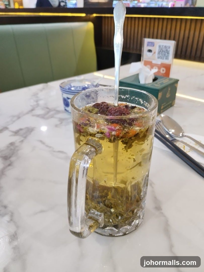 Herbal Tea in a Glass Mug