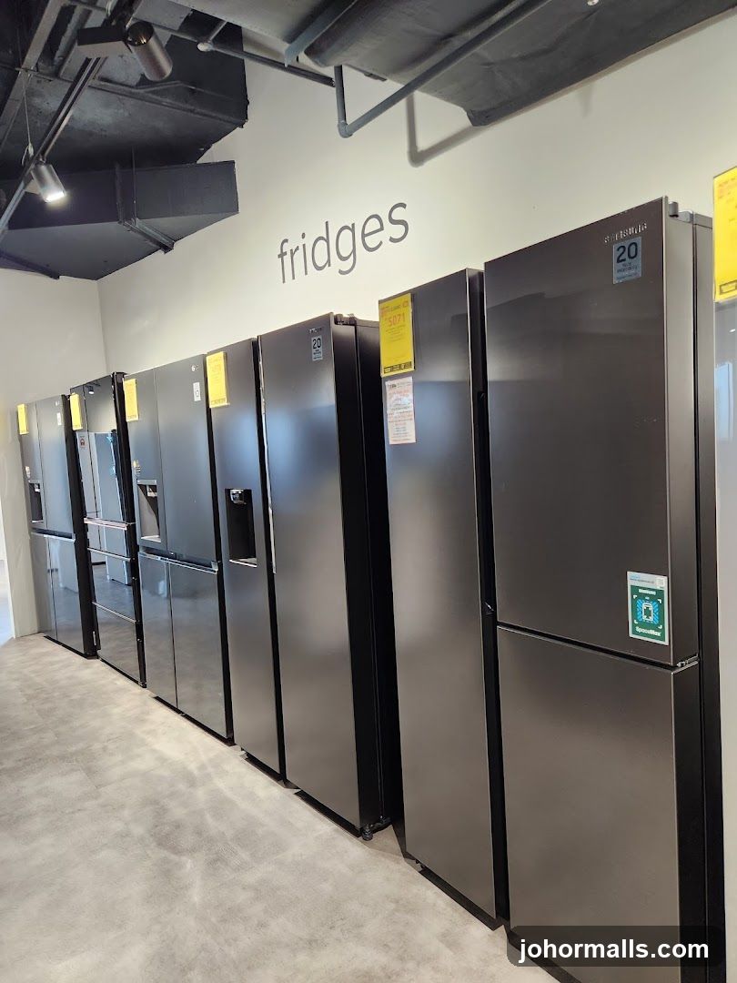 Refrigerators on display