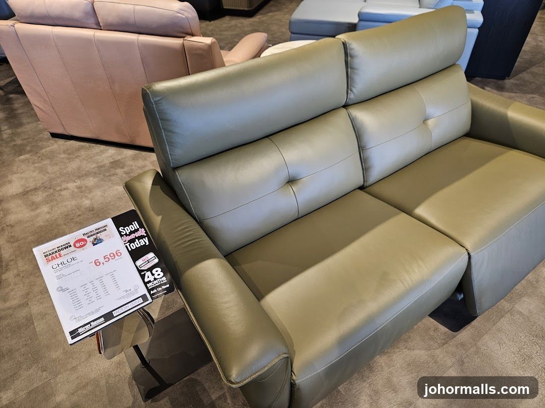 Leather Sofa with Price Tag