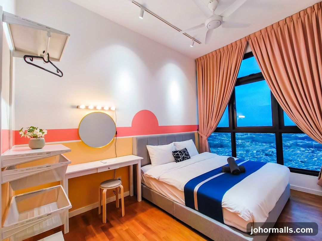 Modern Bedroom with City View