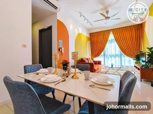 Dining Area with Living Room View