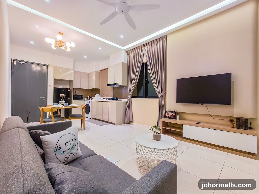 Modern Living Room and Kitchenette