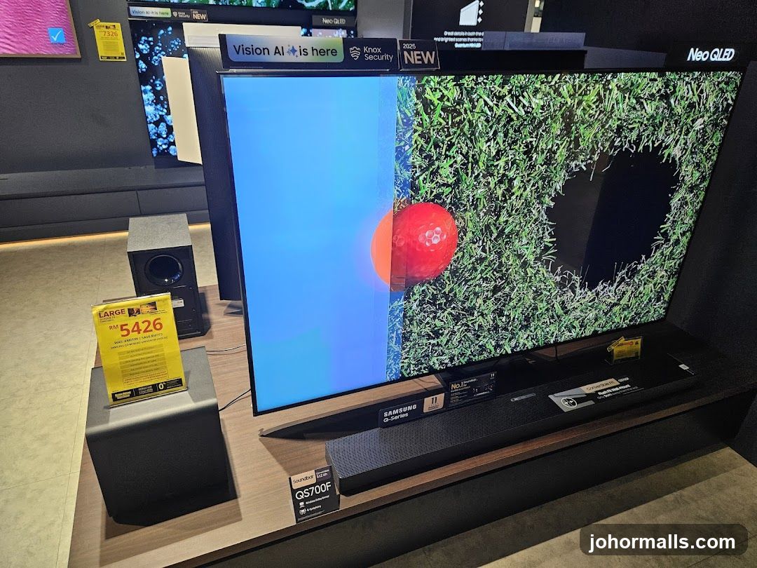 Samsung Neo QLED TV and Soundbar Display