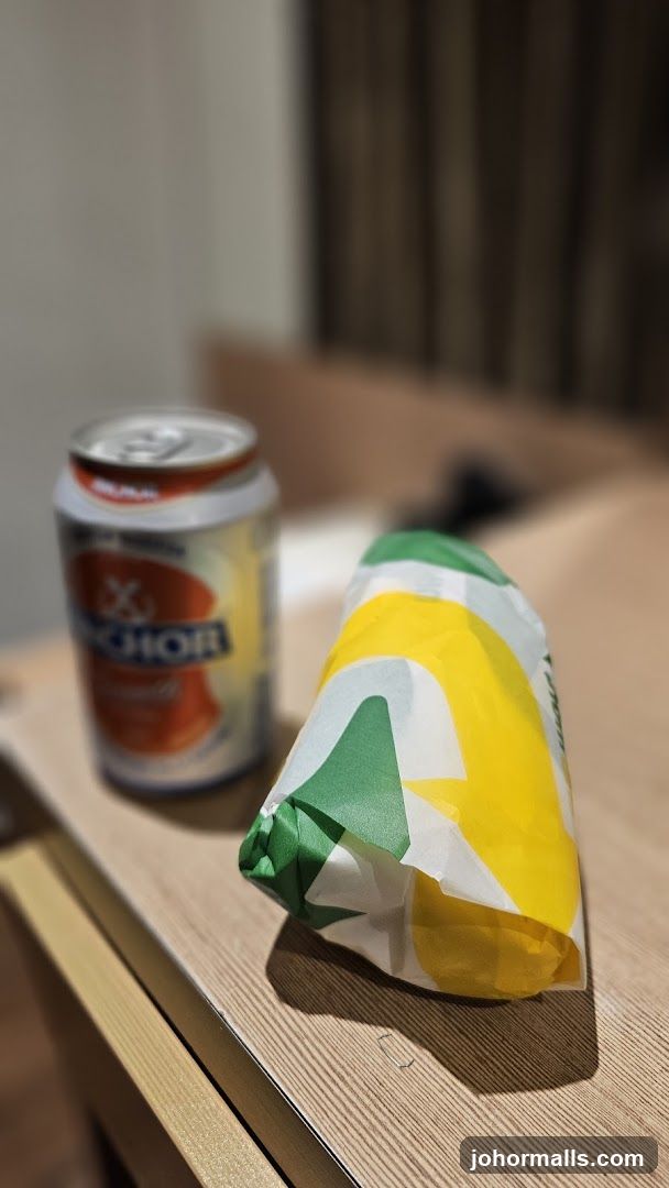 Subway Sandwich and Anchor Beer