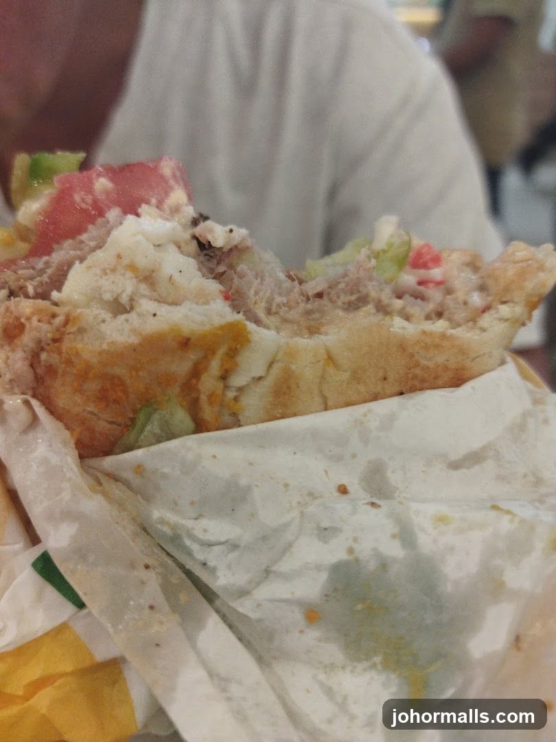 Half-eaten sandwich
