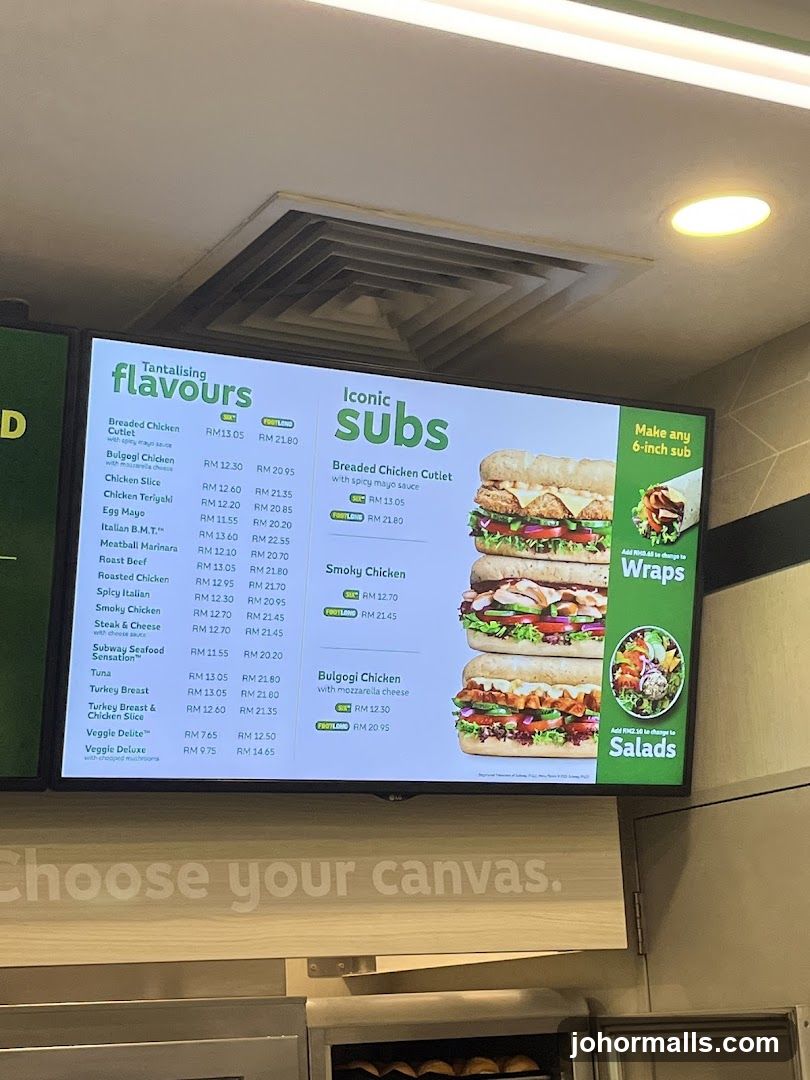 Subway Menu