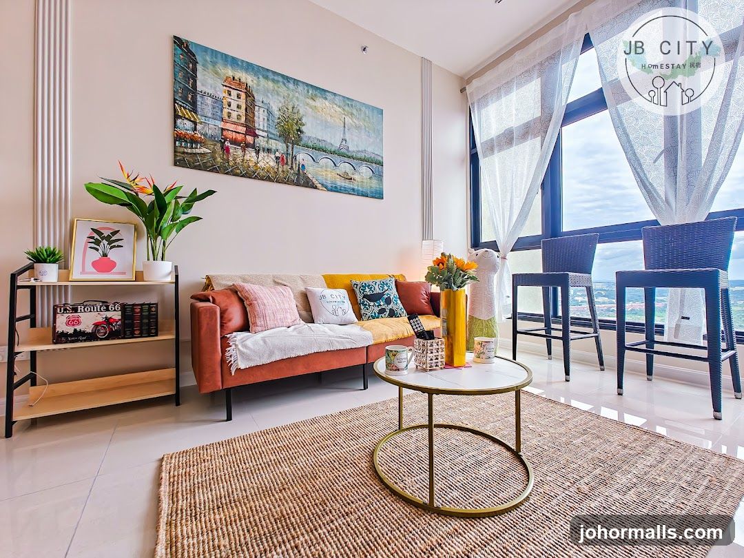 Living Room with City View