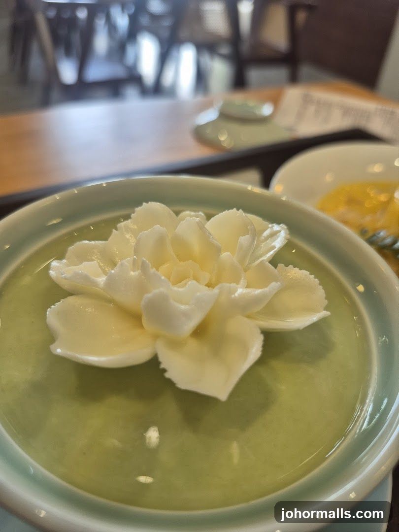 Dessert with Flower Garnish