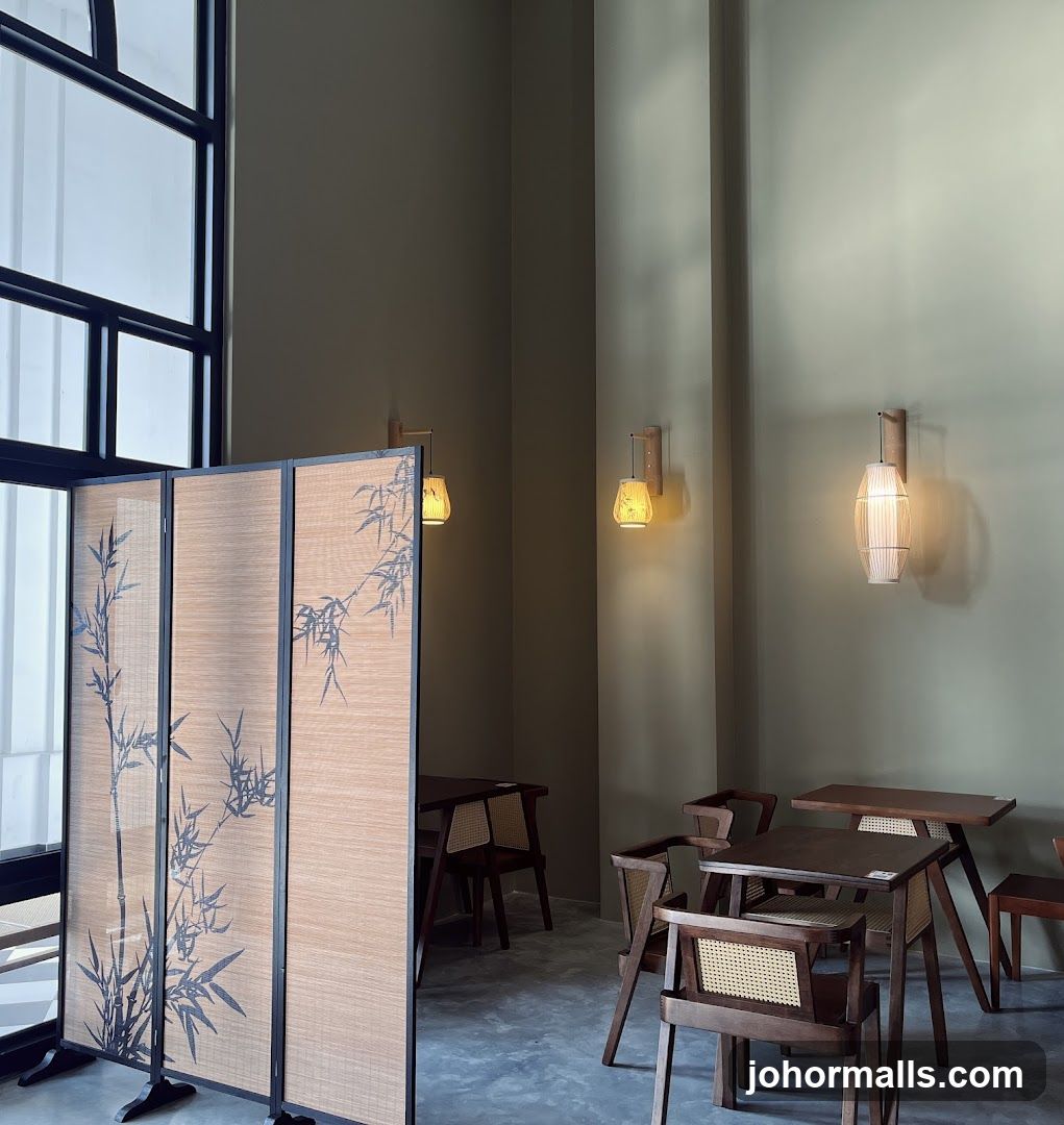 Restaurant Interior with Bamboo Screen
