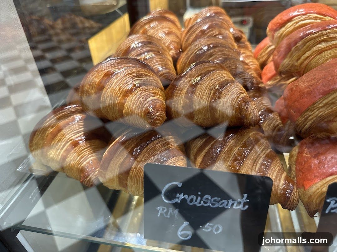 Croissants in a Display Case