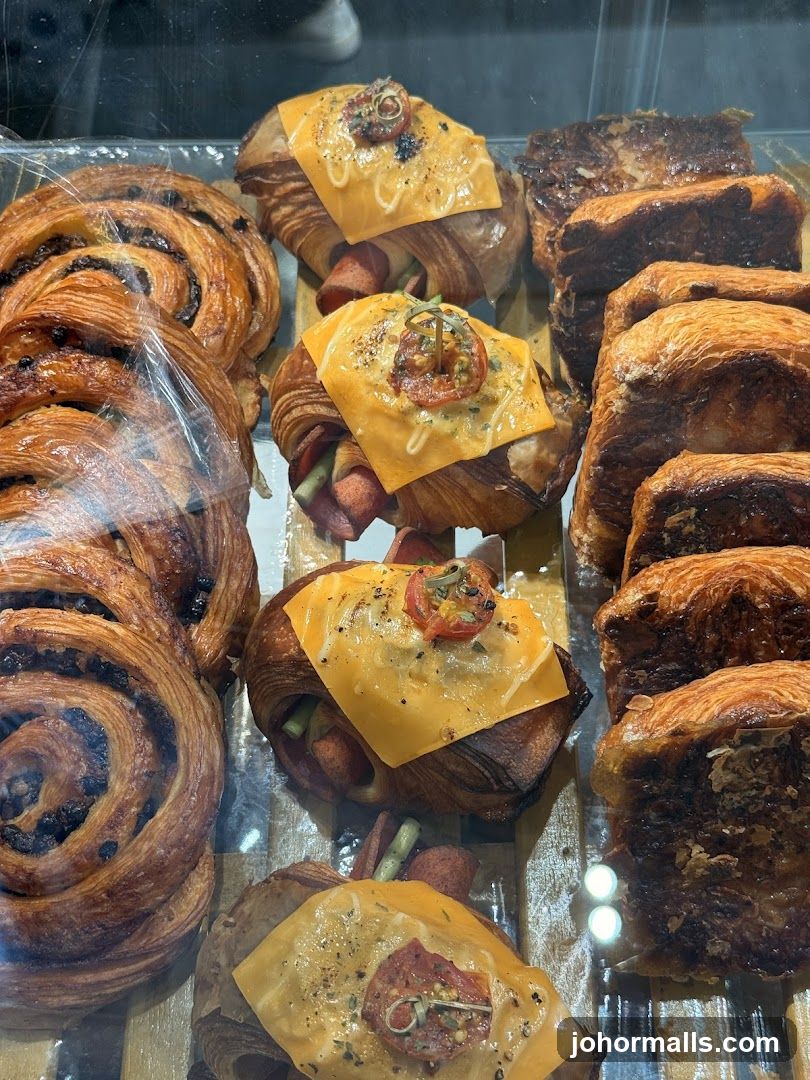 Pastries in a Display Case