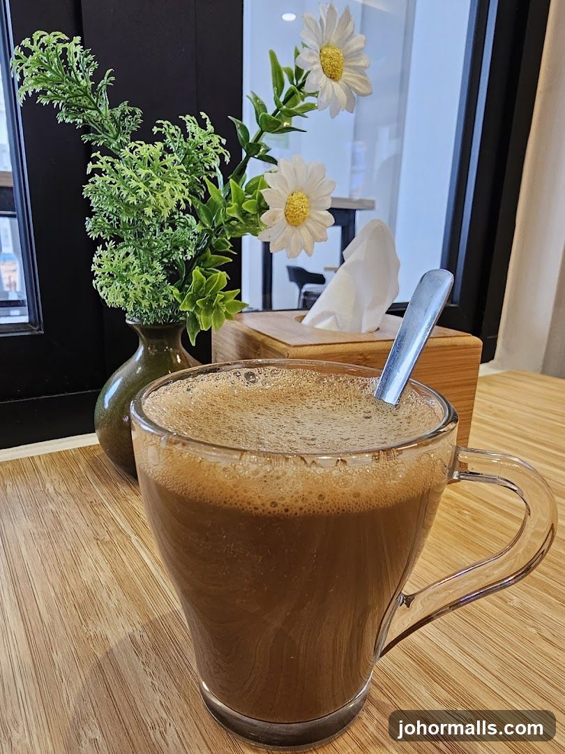 Coffee with Foam and Flowers