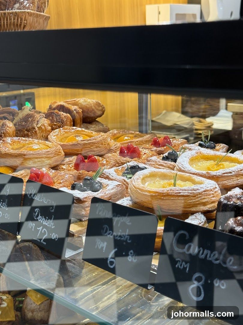 Pastries in a Display Case