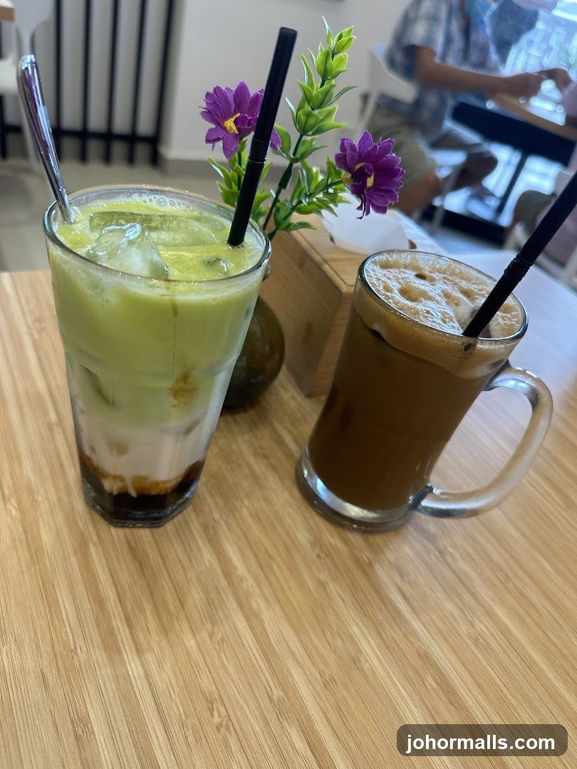Iced Drinks on a Wooden Table