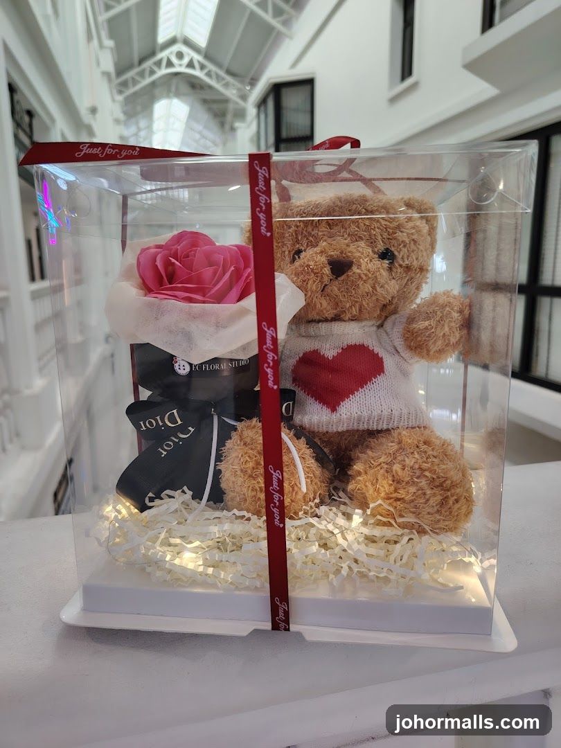 Teddy Bear and Rose Gift Box