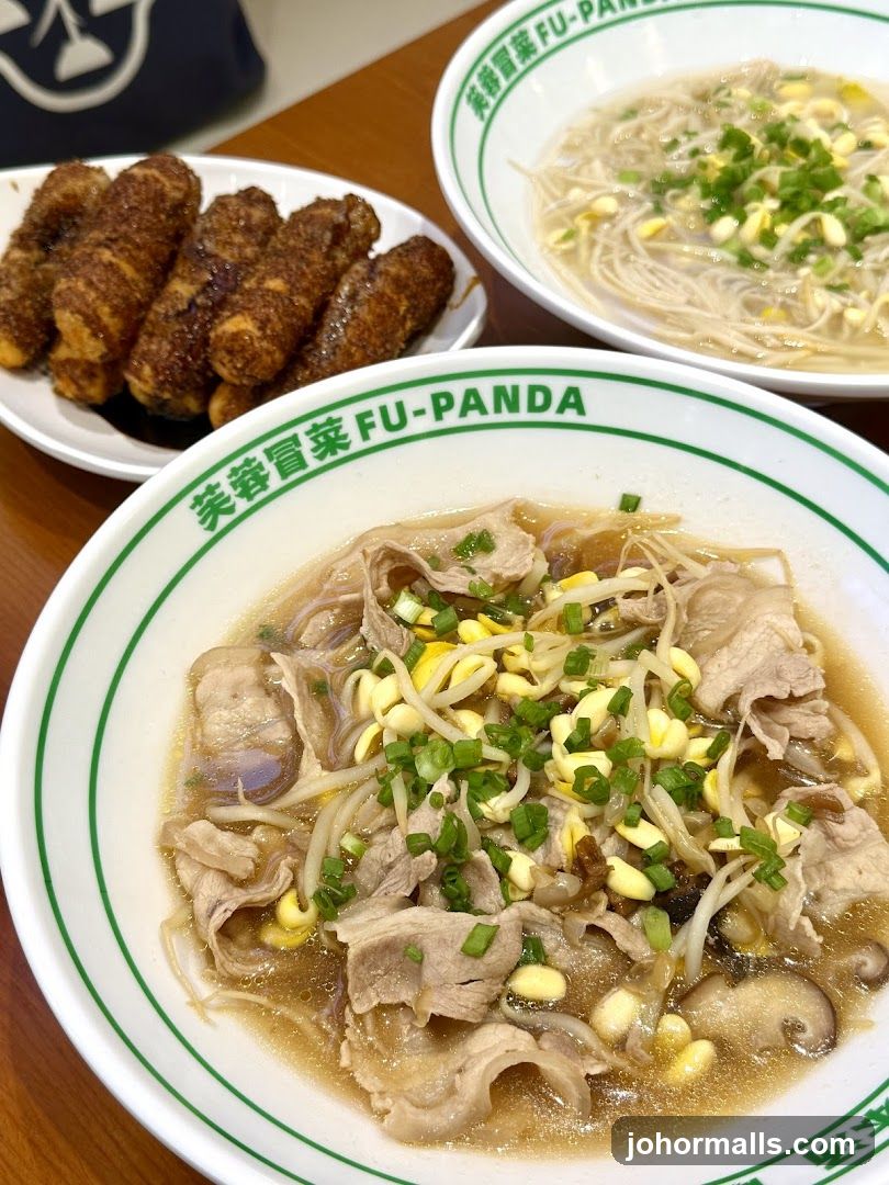 Noodle Soup and Fried Appetizers