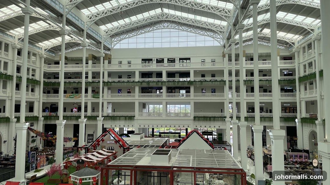 Interior of a multi-level shopping mall