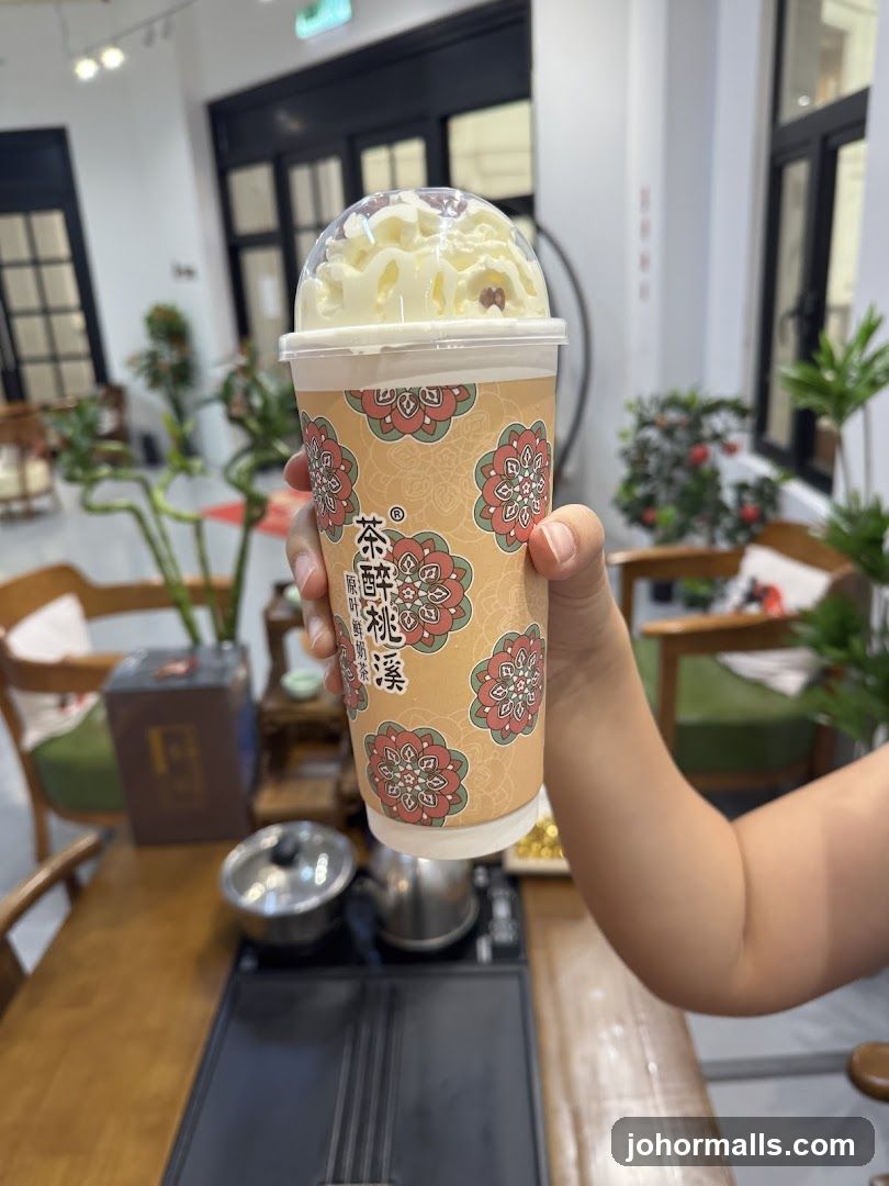 Creamy Drink with Floral Cup