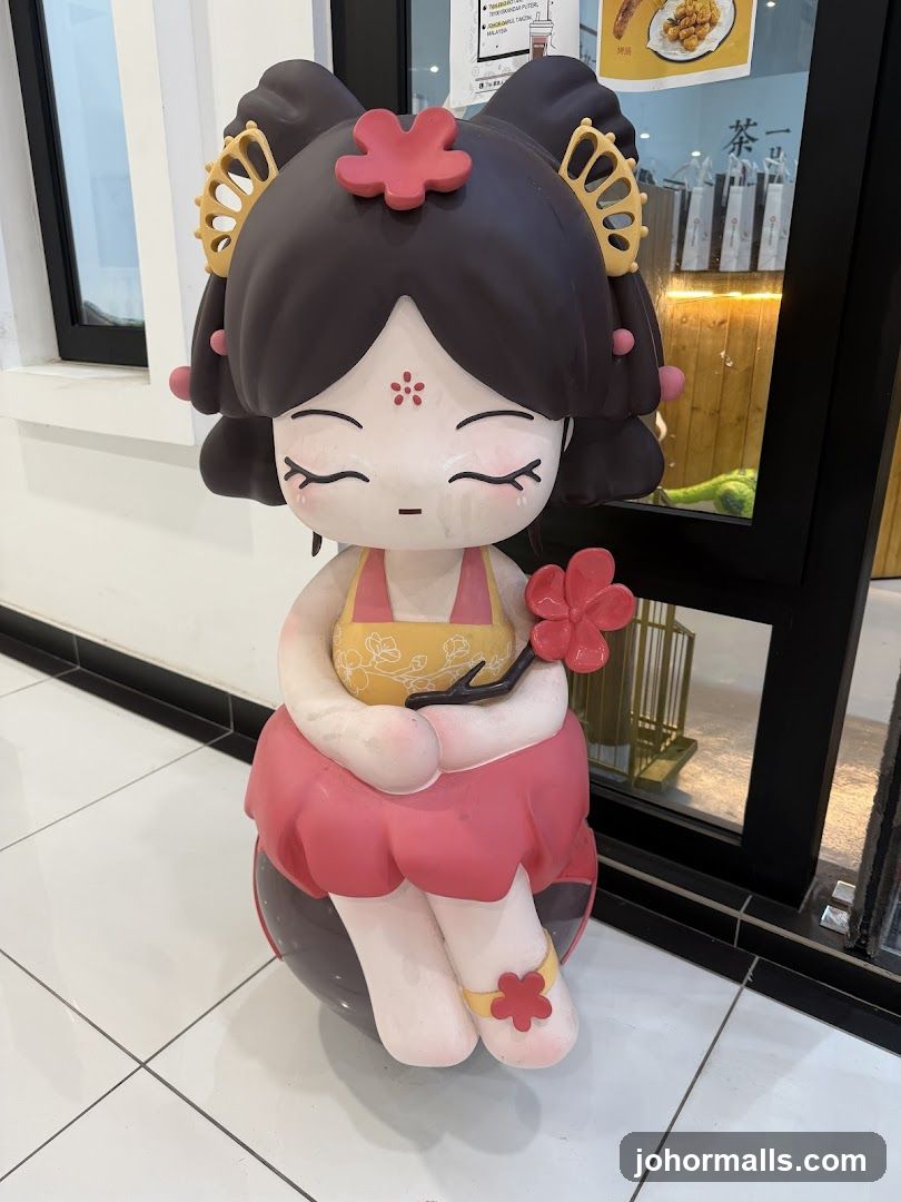 Decorative Figure in Front of Store Window