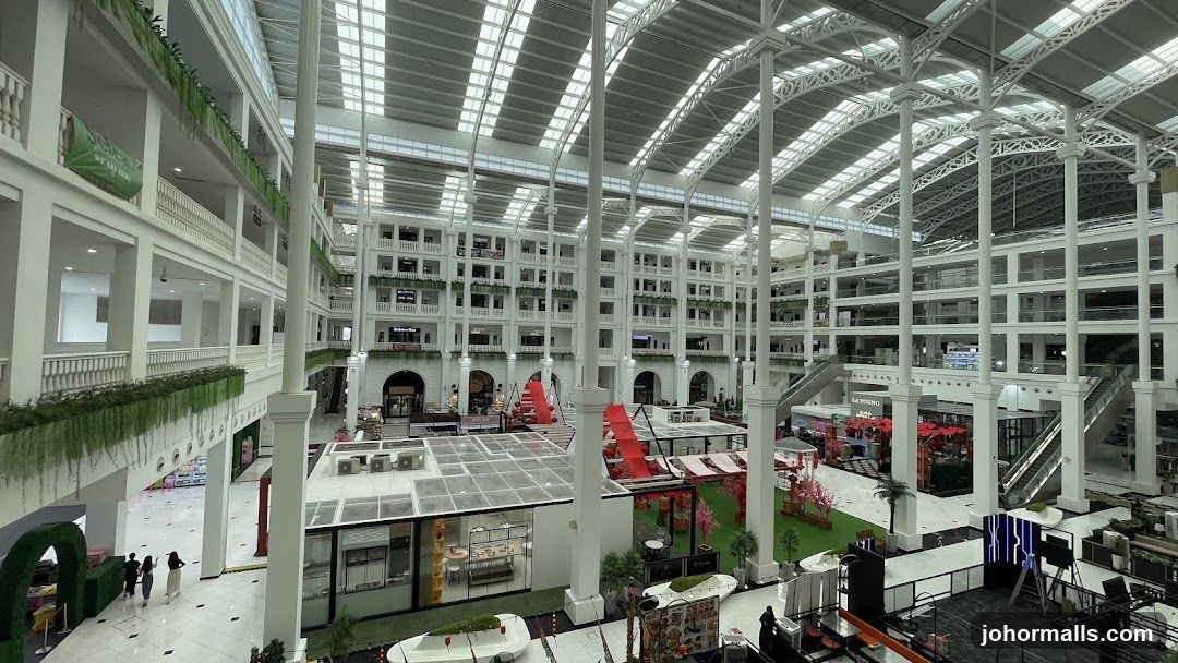 Interior of a multi-level shopping mall