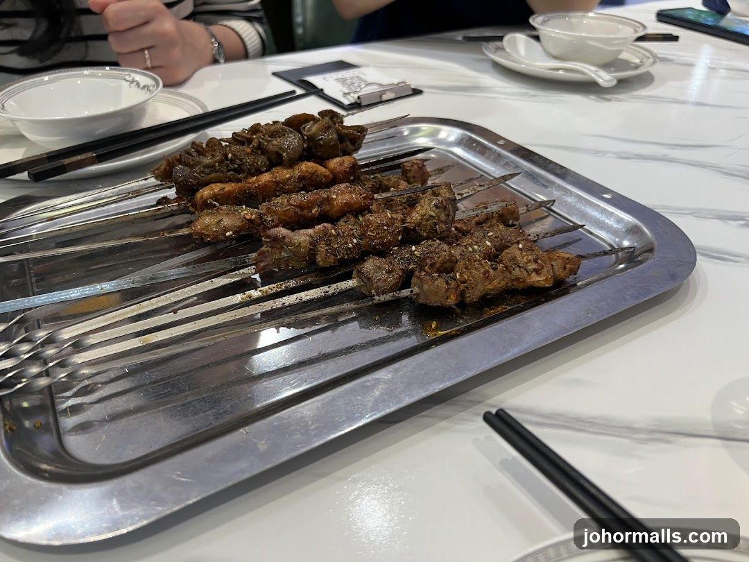 Skewers of grilled meat
