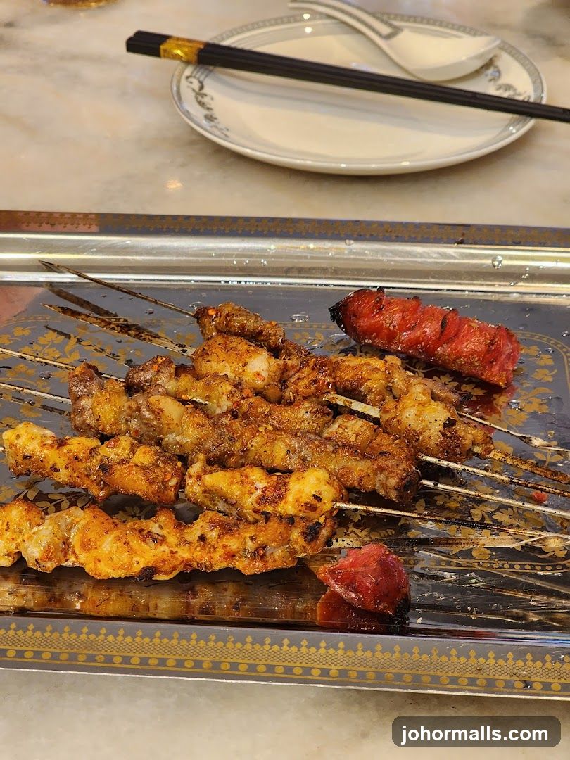 Skewered Meats on a Tray
