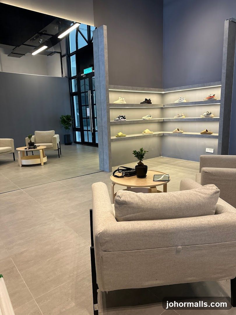 Modern retail space with shoe display