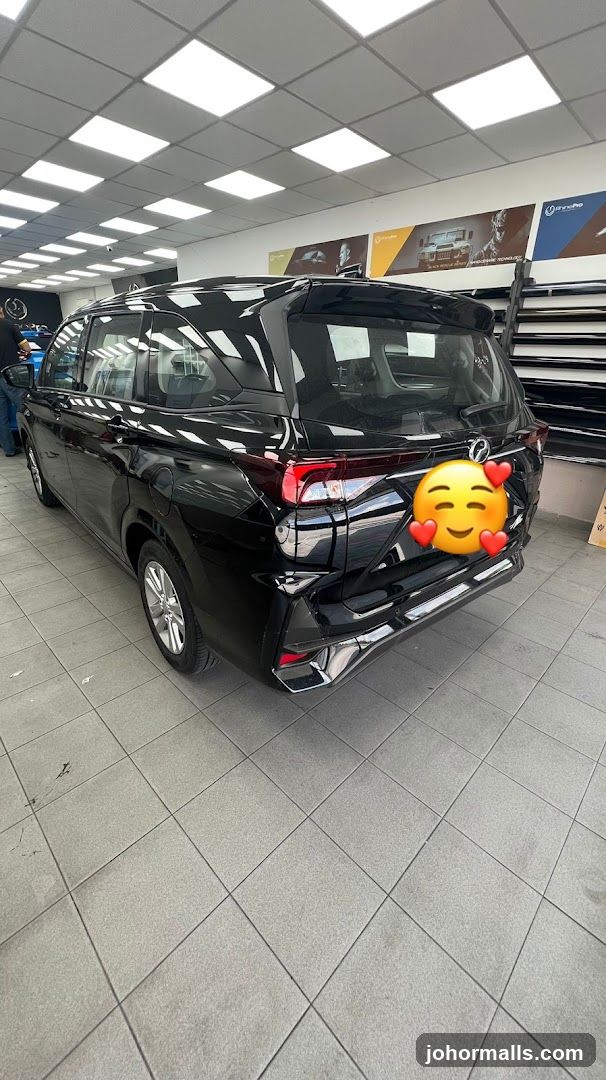 Black car in a showroom