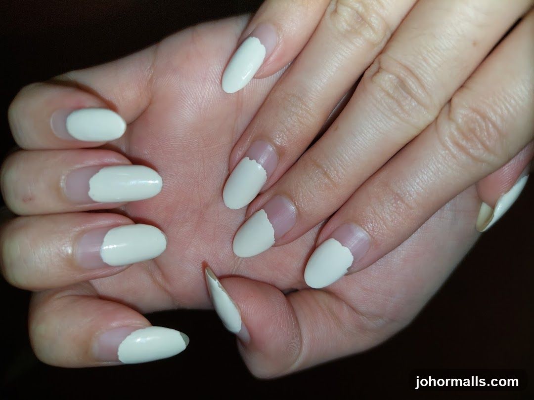 Nails with chipped polish