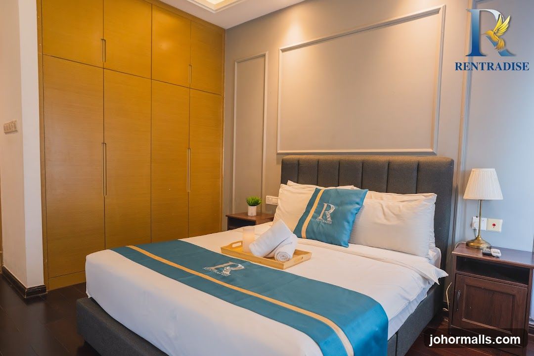 Bedroom with a large closet and a bed