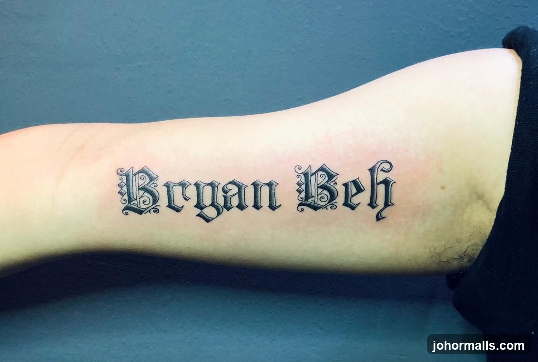 Tattoo of "Bryan Beh"
