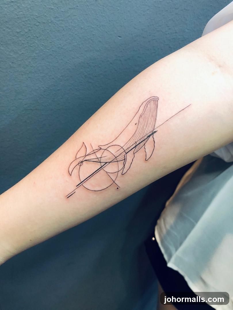 Geometric Whale Tattoo