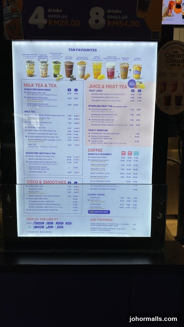 Tealive Menu