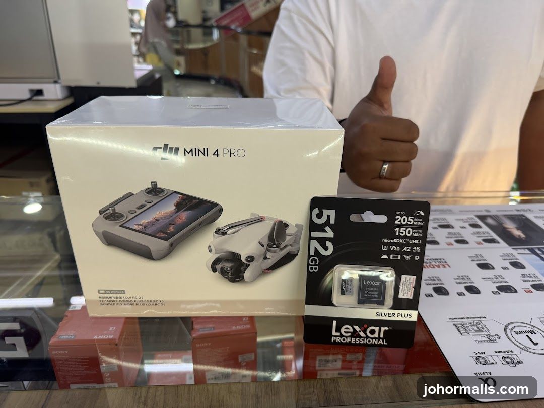 DJI Mini 4 Pro Drone and Lexar Memory Card