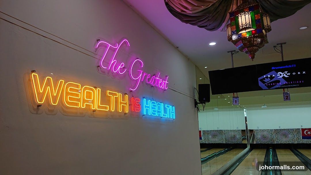 Neon sign in bowling alley