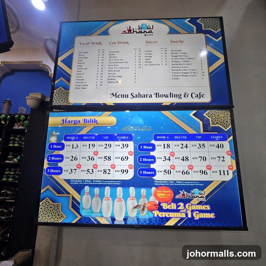 Sahara Bowling & Cafe Menu