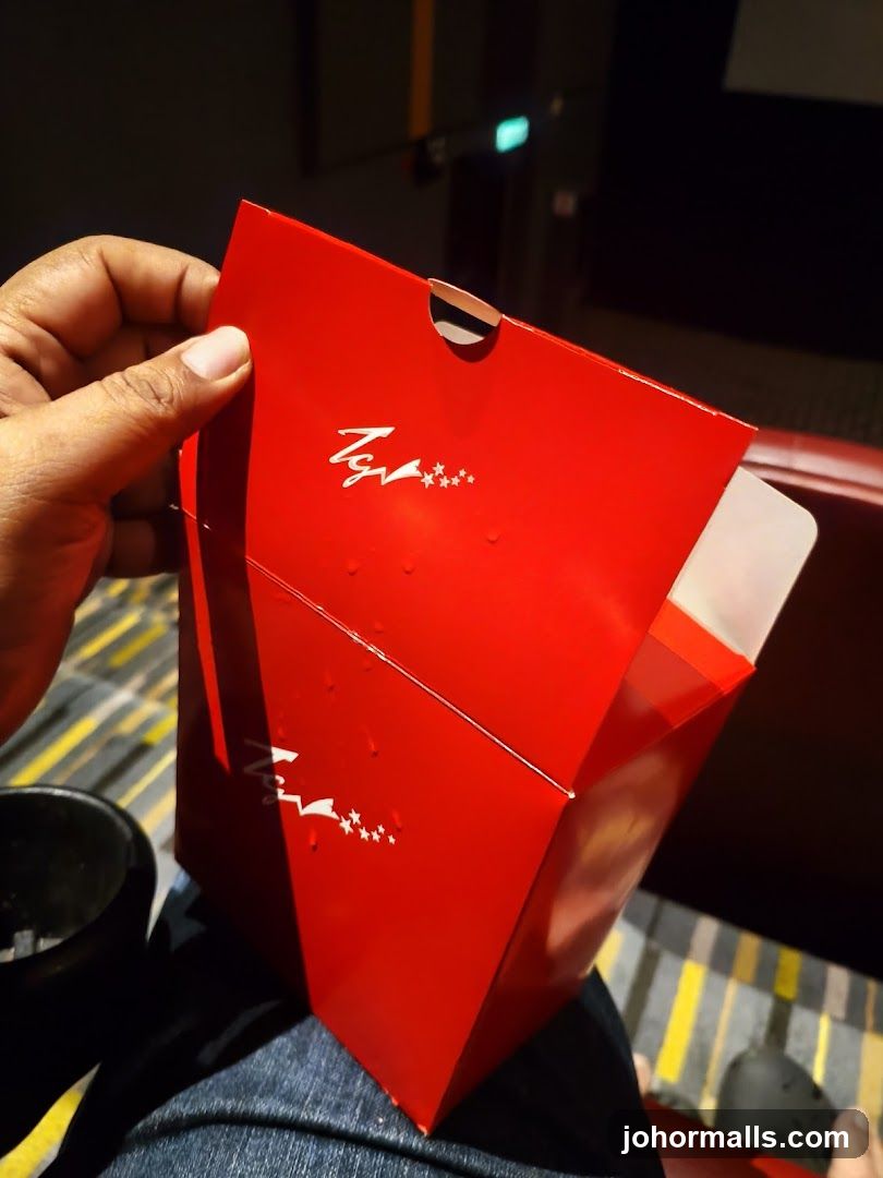 Red food container with logo
