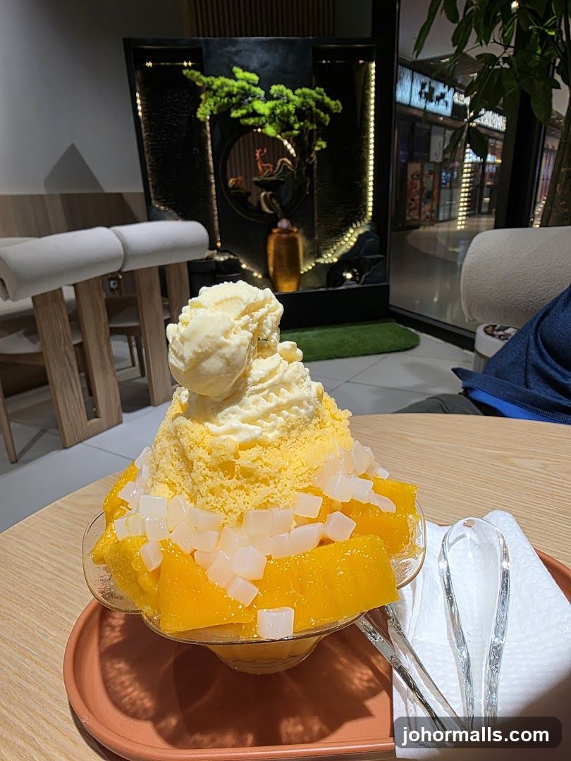 Dessert with Mango and Ice Cream