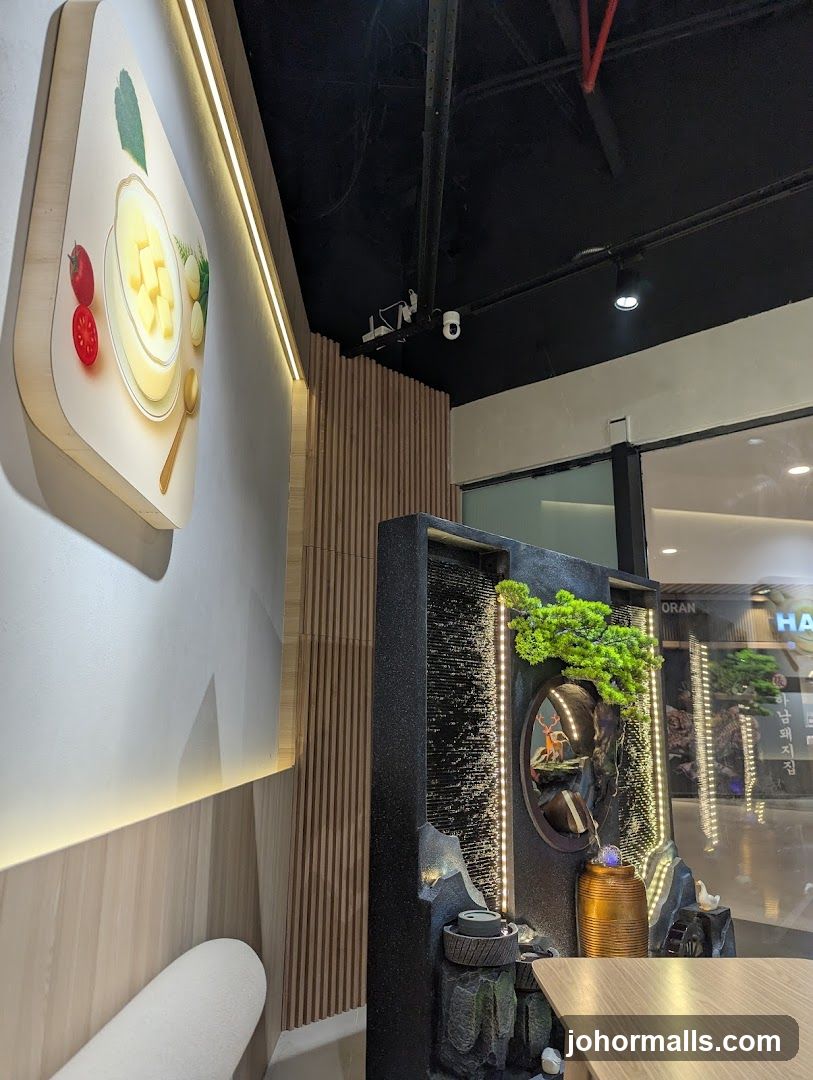 Dessert Display and Indoor Fountain