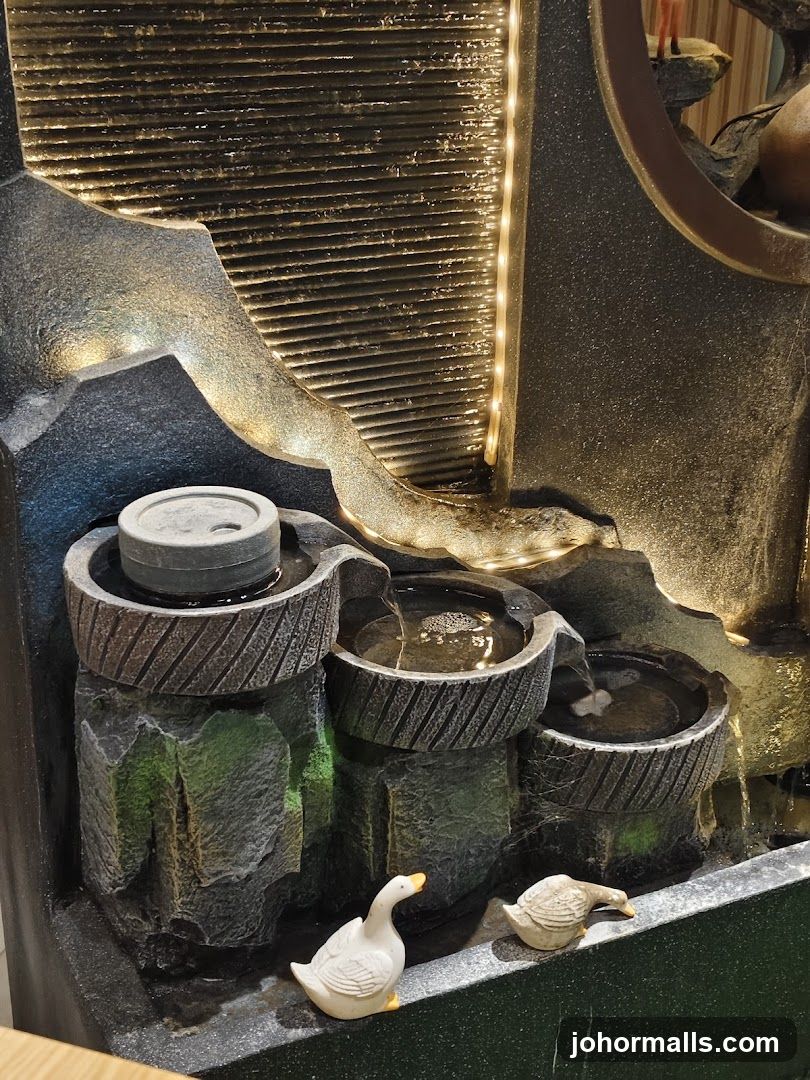 Decorative Water Feature with Duck Figurines