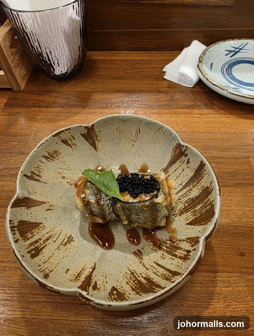 Fried Sushi Roll with Caviar