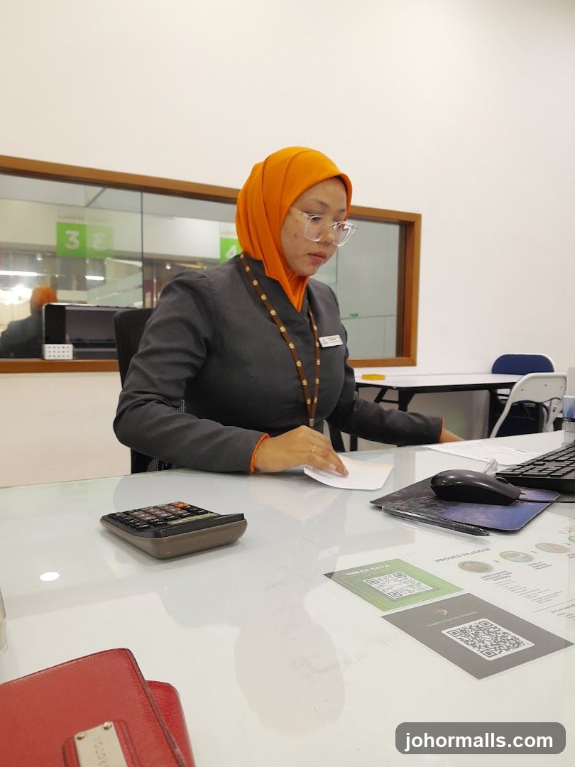Receptionist at Desk