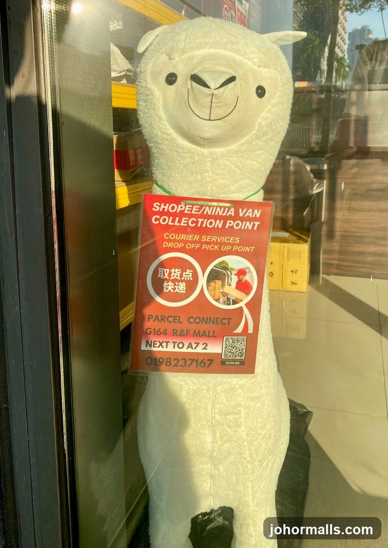 Plush Toy with Shopee/Ninja Van Collection Point Sign