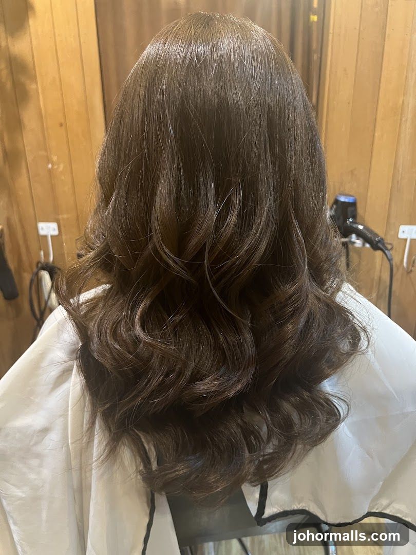 Woman's styled brown hair